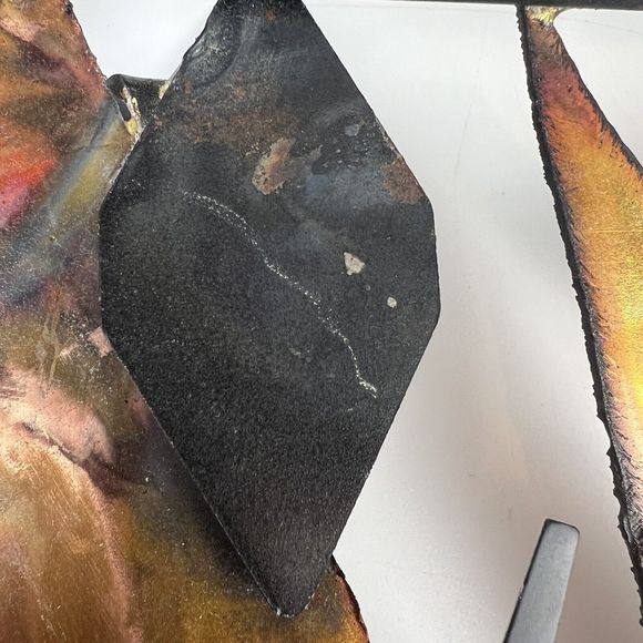 Lee J Kronenberg Copper Metal Clock Abstract Cubism Brutalist Folk Art Signed 9” - Picture 8 of 12